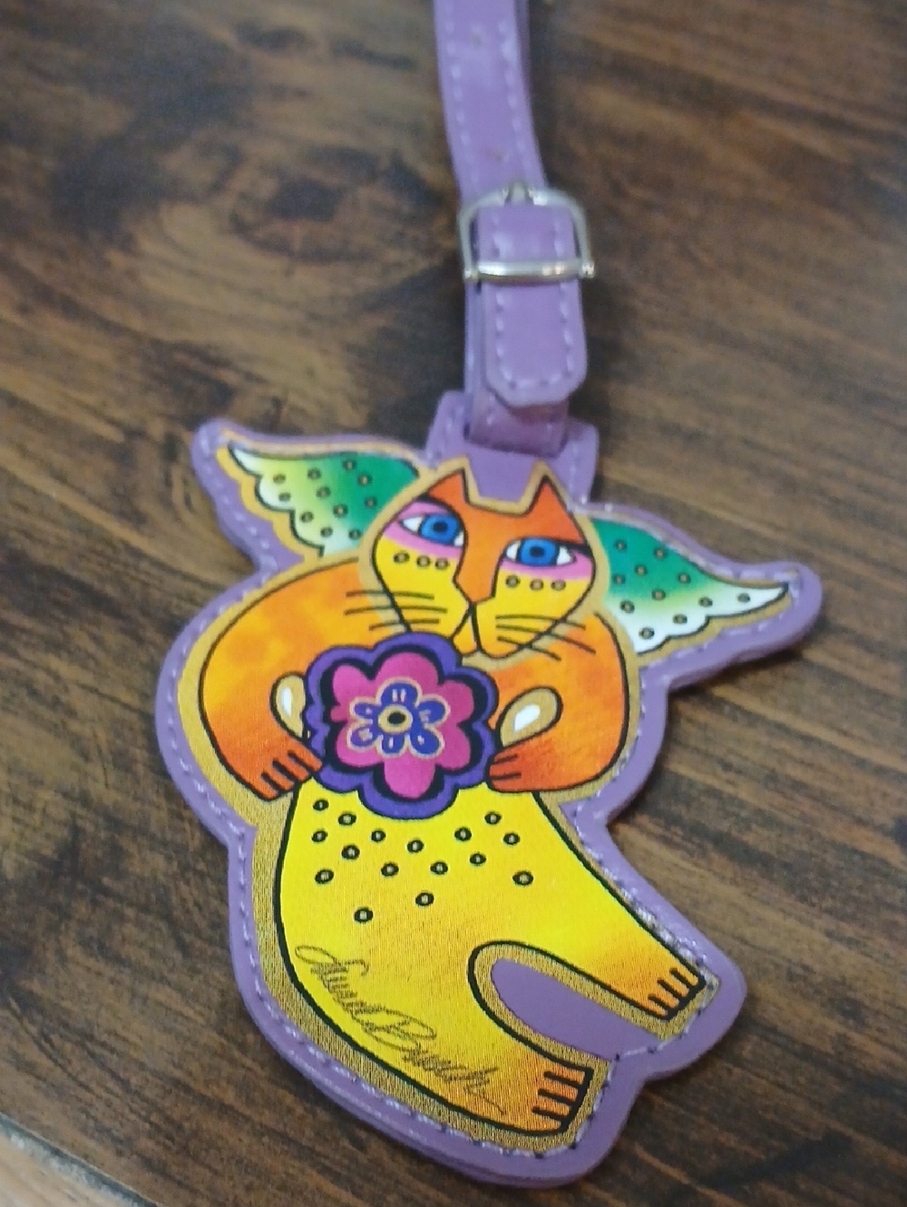 Laurel Burch Angel Cat Luggage Tag Travel Security Cat Lady